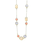 Load image into Gallery viewer, VIANNA 18K Yellow Gold Malva Quartz, Chalcedony, Pearlized Agate Necklace - SALE
