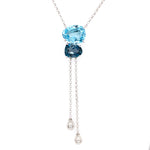 Load image into Gallery viewer, VIANNA 18K White Gold London Blue Topaz Necklace