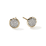 Load image into Gallery viewer, JOHN HARDY Essentials 14K Yellow Gold Diamond Pavé Stud Earrings-7MM
