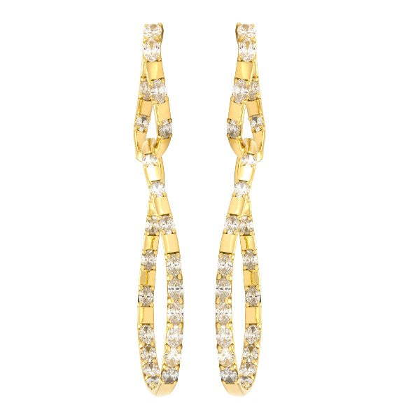 ETHO MARIA 18K Yellow Gold Double Drop Diamond Earrings