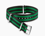 Load image into Gallery viewer, OMEGA NATO 5-Stripe Black and Green Strap 19-20mm