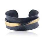 Load image into Gallery viewer, LIKA BEHAR Hammered Silver and Gold Cuff - FINAL SALE