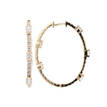 Load image into Gallery viewer, 18K Yellow Gold Diamond Inside/Out Oval Hoop Earrings