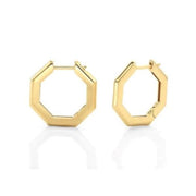 MICHAEL M 14K Yellow Gold Octave Knifed Hoop Earrings