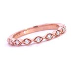 Load image into Gallery viewer, 14K Rose Gold Marquise Pattern Diamond Stackable Band