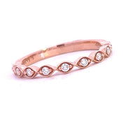 14K Rose Gold Marquise Pattern Diamond Stackable Band
