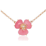 Load image into Gallery viewer, VIANNA 18K Rose Gold Pensée Malva Quartz and Diamond Necklace- SALE
