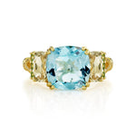 Load image into Gallery viewer, SLOANE STREET 18K Yellow Gold Blue Topaz, Amethyst, and Tsavorite Ring