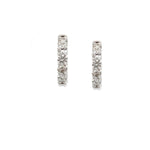 Load image into Gallery viewer, 14K White Gold Diamond Huggie Earrings