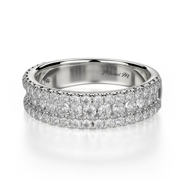 MICHAEL M Diamond 3-Row Wedding or Anniversary Band