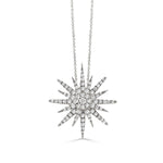 Load image into Gallery viewer, 18K White Gold Diamond Starburst Pendant