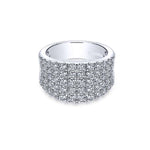 Load image into Gallery viewer, 14K White Gold Wide Band Pave Diamond Ring