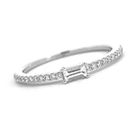 Load image into Gallery viewer, 14K White Gold Petite Baguette Diamond Staceable Band
