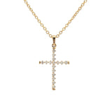 Load image into Gallery viewer, 14K Yellow Gold Diamond Cross Pendant