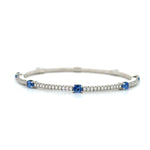 Load image into Gallery viewer, DEMEGLIO 18K White Gold Diamond and Sapphire Stretch Tennis Bracelet