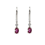 Load image into Gallery viewer, 14K White Gold Ruby and Diamond Earrings