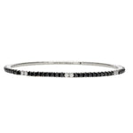 Load image into Gallery viewer, DEMEGLIO 18K White Gold Black and White Diamond Stretch Tennis Bracelet