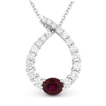 Load image into Gallery viewer, Ruby and Diamond Pendant Necklace