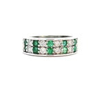 Load image into Gallery viewer, 14K White Gold Emerald and Diamond Ring - FINAL SALE