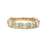 Load image into Gallery viewer, 14K Yellow Gold Wedding Band with Diamond Clusters