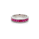 Load image into Gallery viewer, ESTATE 18K White Gold Pink Tourmaline and Diamond Ring