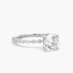 Load image into Gallery viewer, 18K White Gold Solitaire Side Stone Diamond Engagement Ring