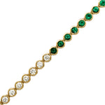 Load image into Gallery viewer, Emerald and Diamond Tennis Bracelet
