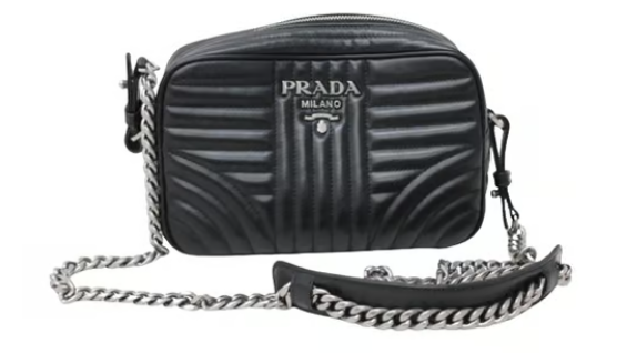 Pre-Owned PRADA Diagramme Leather Camera Bag
