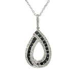Load image into Gallery viewer, 14K White Gold Black and White Diamond Pendant Necklace
