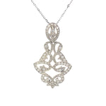 Load image into Gallery viewer, 18k White Gold Diamond Elaborate Scroll Statement Pendant