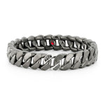 Load image into Gallery viewer, ROBERTO DEMEGLIO Men'sTitanium Groumette Bracelet with Black Diamond Link