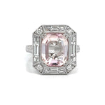 Load image into Gallery viewer, 14K White Gold Vintage Inspired Kunzite and Diamond Halo Ring