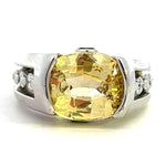 Load image into Gallery viewer, 18K White Gold Yellow Sapphire and Diamond Fashion Ring - FINAL SALE