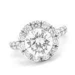 Load image into Gallery viewer, 18K White Gold Round Diamond Halo Engagement Ring