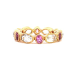 Load image into Gallery viewer, BEVERLY K 18K Rose Gold Oval Cut Pink Sapphire and White Sapphire Band