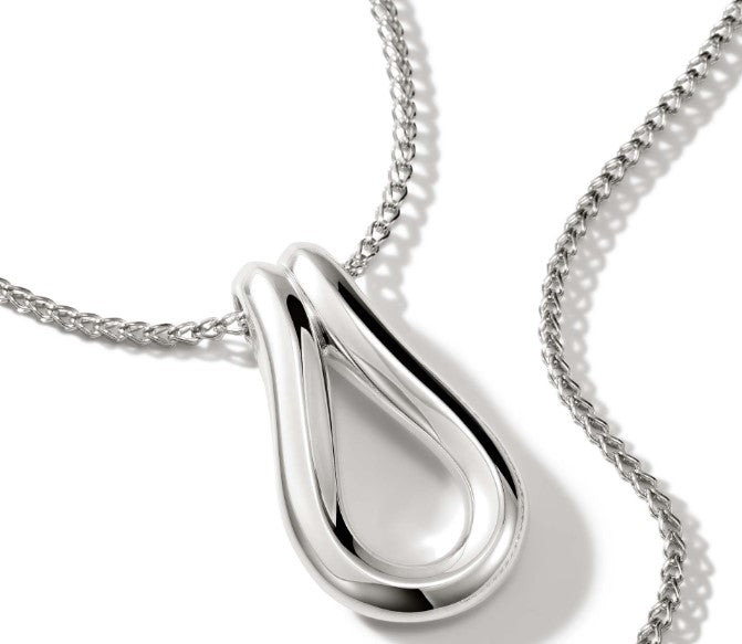 Surf Sterling Silver Pendant Necklace