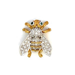 Load image into Gallery viewer, ESTATE Vintage Flaircraft 18K Gold Diamond and Emeralnd Bumble Bee Pin Brooch