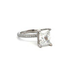 Load image into Gallery viewer, 18K White Gold Hidden Halo Pave Engagement Ring