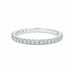 Load image into Gallery viewer, 14K White Gold Aquamarine Stackable Ring