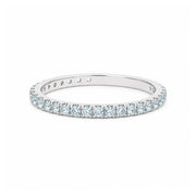 14K White Gold Aquamarine Stackable Ring