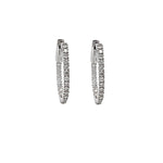Load image into Gallery viewer, 14K White Gold Oval Diamond Inside-Out Hoop Earrings