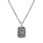Load image into Gallery viewer, JOHN VARVATOS Stardust Sterling Silver Rectangle Black Diamond Pendant Necklace