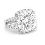 Load image into Gallery viewer, 18K White Gold Cushion Halo Diamond Engagement Ring