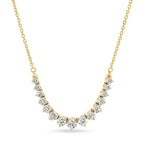 Load image into Gallery viewer, 14K Yellow Gold Three Prong Graduated Round Diamond Necklace 3.00cttw
