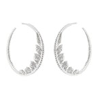 Load image into Gallery viewer, STEPHEN WEBSTER 18K White Gold Magnipheasant Plume Hoop Diamond Earrings