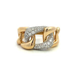Load image into Gallery viewer, 14K Yellow Gold Large Diamond Chain Link Ring