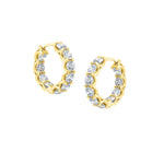 Load image into Gallery viewer, A.LINK 18K Yellow Gold Small Hoop Diamond Earrings 3.02cttw
