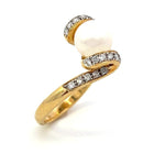 Load image into Gallery viewer, MASTOLONI 18K Yellow Gold Pearl and Diamond Ring-FINAL SALE