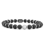 Load image into Gallery viewer, ROBERTO DEMEGLIO Sfera Black Ceramic Stretchable Bracelet with Diamond Bead Station a