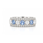 Load image into Gallery viewer, 18K WHITE GOLD ROSE CUT DIAMOND AND SAPPHIRE RING